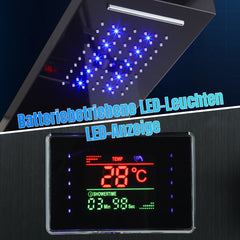 SWANEW 6-in-1 LED Duschpaneel mit Armatur, Edelstahl 304 Duschsäule mit 5 Duschfunktionen, Wandmontage