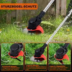 SWANEW Rasentrimmer, Rasen kantenschneider (inkl. 2X 1.5Ah Akkus und Ladegerät), 18.000 U/min, 24V