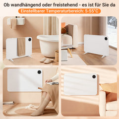 SWANEW Infrarotheizung, 450W Elektroheizung, Standgerät, Wandmontage