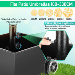 SWANEW Sonnenschirmständer Schirmständer Sonnenschirm Ständer mit Rollen, Bepflanzbar