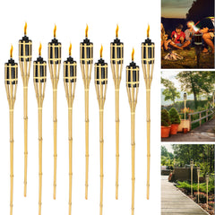SWANEW Gartenfackeln Bambus, Gartenfackel Garten 90cm mit Docht, Ölfackeln aus Bambus, Bambusfackeln Bambusfackel, für Outdoor