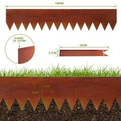 SWANEW Rasenkante Metall, Höhe 20cm, Beeteinfassung, mit Dornen, Mähkante