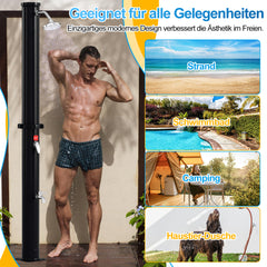 SWANEW Solardusche 20/35/40 Liter Solar Gartendusche Inkl. Schutzhaube und 180° Regenduschkopf, bis 60°C, 50 PSI Wasserdruck, ohne Stromanschluss, für den Garten Urlaub und Camping