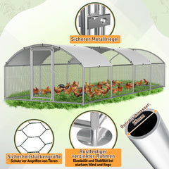 Hühnerstall Freilaufgehege 3x8x2m Kuppel Dach
