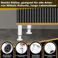 SWANEW 4er Set Edelstahl Möbelfüße, Möbelbeine Höhenverstellbar, Füße für möbel mit Schrauben, Belastbar bis 300 KG