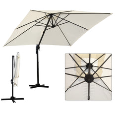 SWANEW Sonnenschirm 300 x 300 cm mit Gartenschirm mit Ständer Ampelschirm, Sonnenschutz UV50+, 360° Drehbar und Kippbar