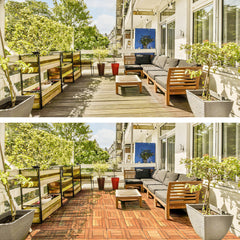 SWANEW Terrassenfliesen, Holzfliesen, Balkonfliesen, Rutschfest