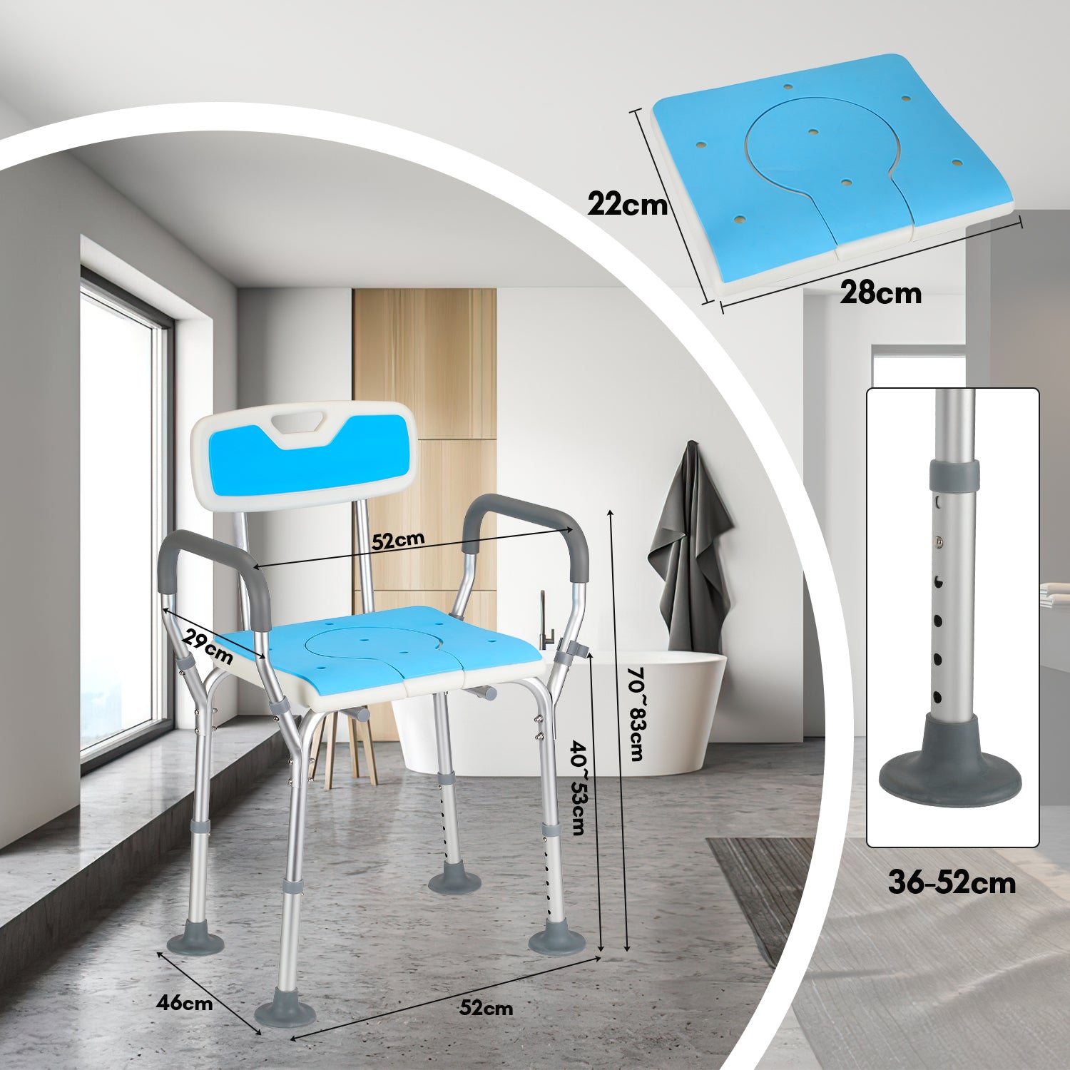 3 in 1 Duschhocker & Toilettenstuhl für Senioren