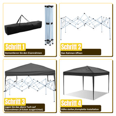 SWANEW Pavillon, 3x3m Faltpavillon, Pop Up Gazebo Pavillo, partyzelt UV-beständig