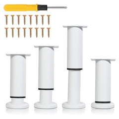 SWANEW 4er Set Edelstahl Möbelfüße, Möbelbeine Höhenverstellbar, Füße für möbel mit Schrauben, Belastbar bis 300 KG