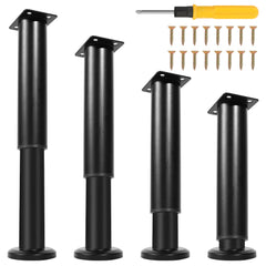 SWANEW 4er Set Edelstahl Möbelfüße, Möbelbeine Höhenverstellbar, Füße für möbel mit Schrauben, Belastbar bis 300 KG