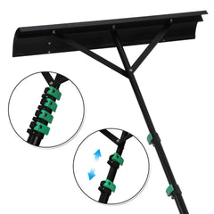 SWANEW Photovoltaik Schneeschieber Mit Rollen, Dachräumer, 108-360 cm Alu teleskopierbar