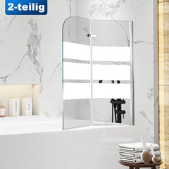 SWANEW Duschwand für Badewanne, 2/3-Teilig faltbar & drehbar Badewannenaufsatz, Duschtrennwand, 6mm ESG Sicherheitsglas Spritzwasserschutz