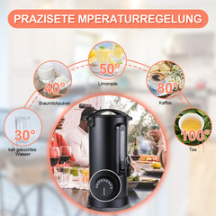 SWANEW Glühweinkocher 10L, 1800W Heißgetränkespender Glühweinkessel Edelstahl Glühweinautomat mit Zapfhahn Thermostat, Einstellbare Temperatur von 30-110°C