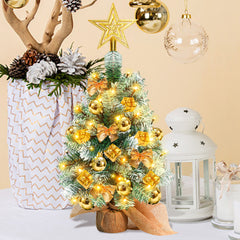 SWANEW Mini Weihnachtsbaum mit LED Beleuchtung, 40CM Tannenbaum Dekoration