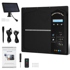 SWANEW Automatische Hühnerklappe Solar, Einklemmschutz, IP65 Wasserdicht, Automatische Hühnertür