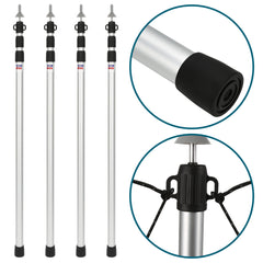 SWANEW 4x/8x Zeltstange, Teleskopstange, Zeltstangenspanner, Aluminium Leichte Teleskopstangen, Verstellbares von 87.5cm bis 234.5cm