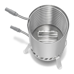 SWANEW Brennholz Poolheizung, Schwimmbadheizung mit Feuer, 100% rostfreier Edelstahl Poolheizung Feuertonne, 32-38mm Anschlüsse, mit Feuerfeste Matte und Tablett