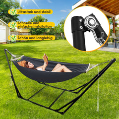 SWANEW Hängematte mit Gestell, Hängematten, Hängesessel, Mit Tragetasche Metallgestell bis 150 kg