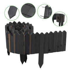 SWANEW Rasenkante Holz, Beetumrandung, Steckzaun, Gartenpalisade