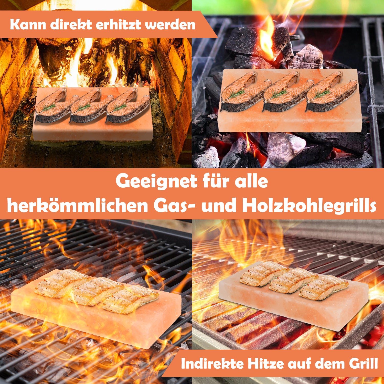 Salzstein zum Grillen 20x10x2,5cm