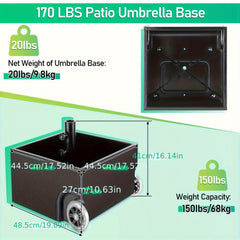 SWANEW Sonnenschirmständer Schirmständer Sonnenschirm Ständer mit Rollen, Bepflanzbar