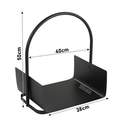 SWANEW Holzkorb für Kaminholz Metall, Tragbarer Kaminholzkorb, Brennholzregal