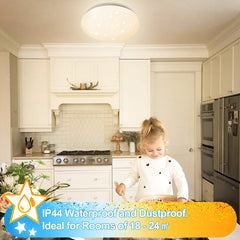 SWANEW 24W Led Deckenleuchte Dimmbar, Sternenhimmel Deckenlampe, mit Fernbedienung, 2160LM, 2700-6500K, IP44