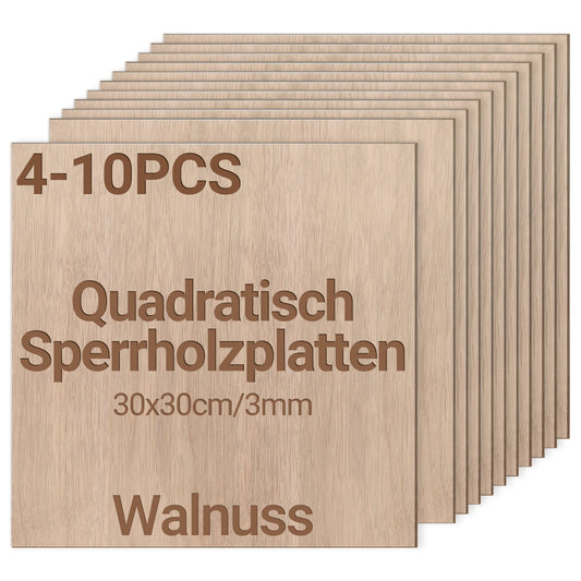 SWANEW Sperrholzplatte, Walnuss Sperrholz, 3mm, holzplatte, für Laser Gravur, Malerei DIY
