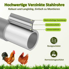 SWANEW Freilaufgehege Hühnerstall 3x6x2m, Geflügelstall mit Schloss, Hühnerhaus, Verzinkter Stahl