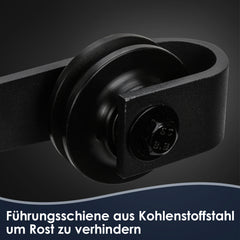 SWANEW Schiebetürbeschlag Schiebetürsystem Zubehörteil HolzSchiebetür Set mit Laufrollen und Schiene für schiebetür Zubehör Kohlenstoffstahl