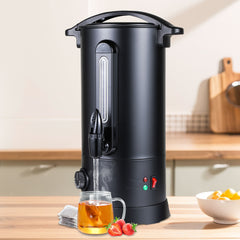 SWANEW Glühweinkocher 10L, 1800W Heißgetränkespender Glühweinkessel Edelstahl Glühweinautomat mit Zapfhahn Thermostat, Einstellbare Temperatur von 30-110°C