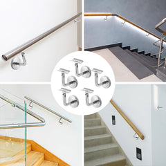 SWANEW Edelstahl Handlaufhalter, Handlaufträger mit Abdeckrosette, Handlauf Wandhalter Neigung Verstellbar Wandbefestigungen, Handlaufstütze