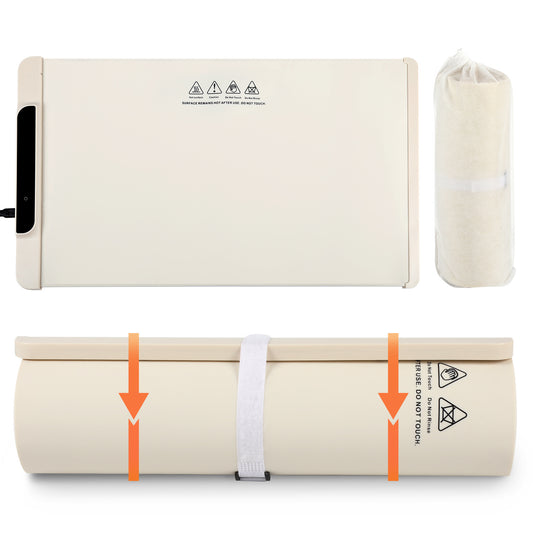 SWANEW Warmhalteplatte Elektrisch, 240W Faltbare Speisenwärmer, mit Kindersicherung, 65x38 cm