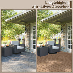 SWANEW WPC Terrassenfliesen, 30x30 cm, WPC Fliesen Balkonfliesen, 1㎡-5㎡ Klickfliese