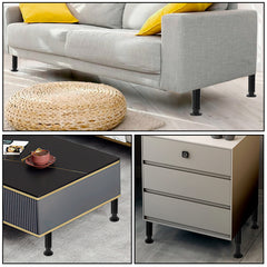 SWANEW 4er Set Edelstahl Möbelfüße, Möbelbeine Höhenverstellbar, Füße für möbel mit Schrauben, Belastbar bis 300 KG