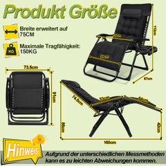 SWANEW Sonnenliege, Liegestuhl, klappbar Gartenstuhl, Relaxsessel Liege
