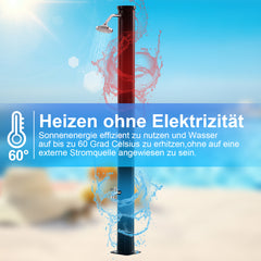 SWANEW Solardusche 20/35/40 Liter Solar Gartendusche Inkl. Schutzhaube und 180° Regenduschkopf, bis 60°C, 50 PSI Wasserdruck, ohne Stromanschluss, für den Garten Urlaub und Camping
