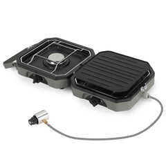 SWANEW Campingkocher 2 flammig Faltbarer Gas 4.6kw 2in1 Outdoor Gaskocher