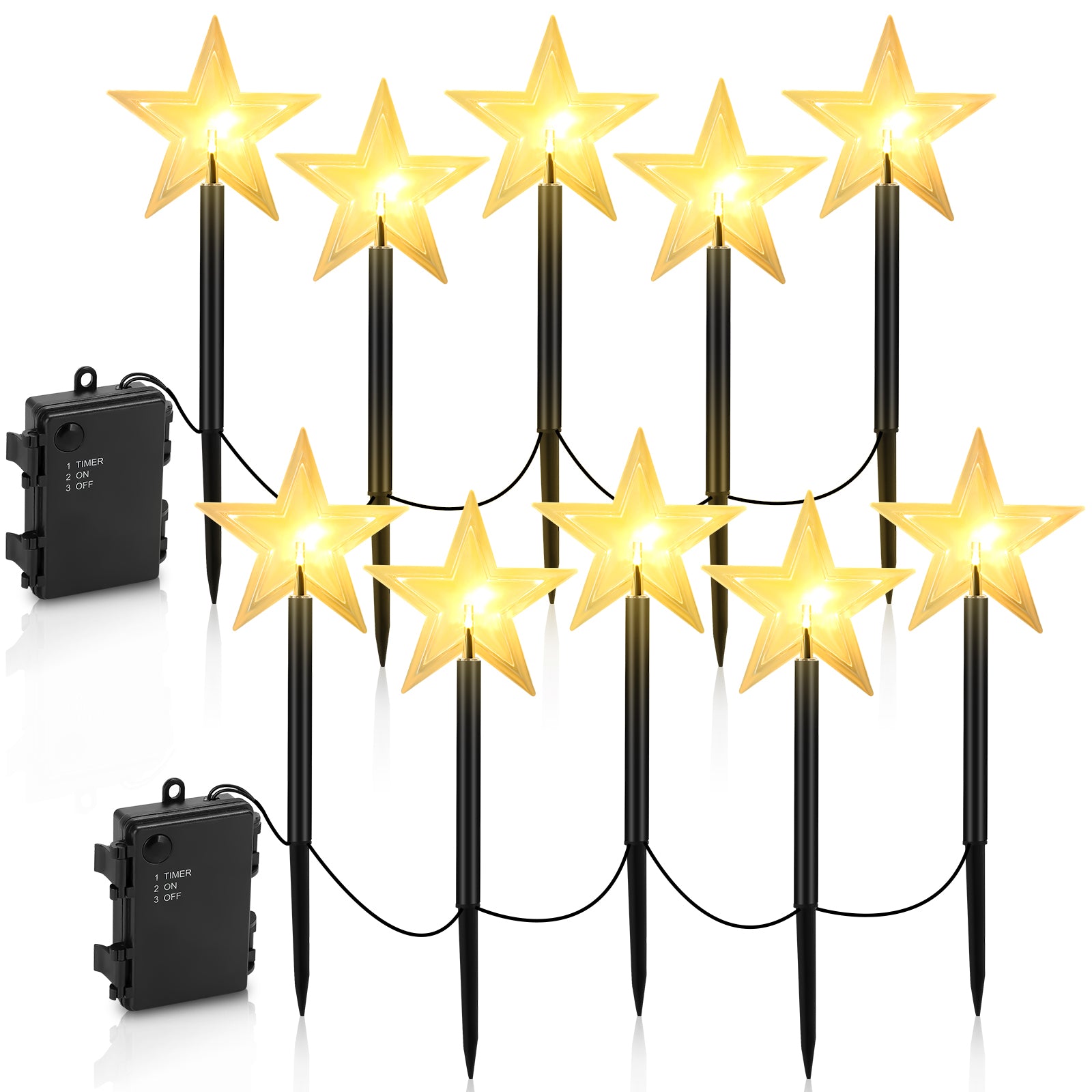 LED Garten Leuchtstäbe Stern