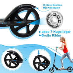 Kinderscooter Aluminium mit 205 mm Rädern & 3-fach höhenverstellbar