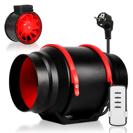 SWANEW Rohrventilator mit Drehzahlregler – Inline Kanalventilator Abluftventilator mit variabler Geschwindigkeit, energieeffizienter Rohrlüfter für Bad, Küche, Growbox & Belüftungssystem