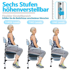 Toilettenstuhl, Duschhocker, WC-Stuhl Höhenverstellbar 42-54cm