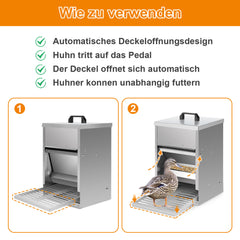 Futterautomat für Hühner mit Trittplatte & Deckel 5 kg