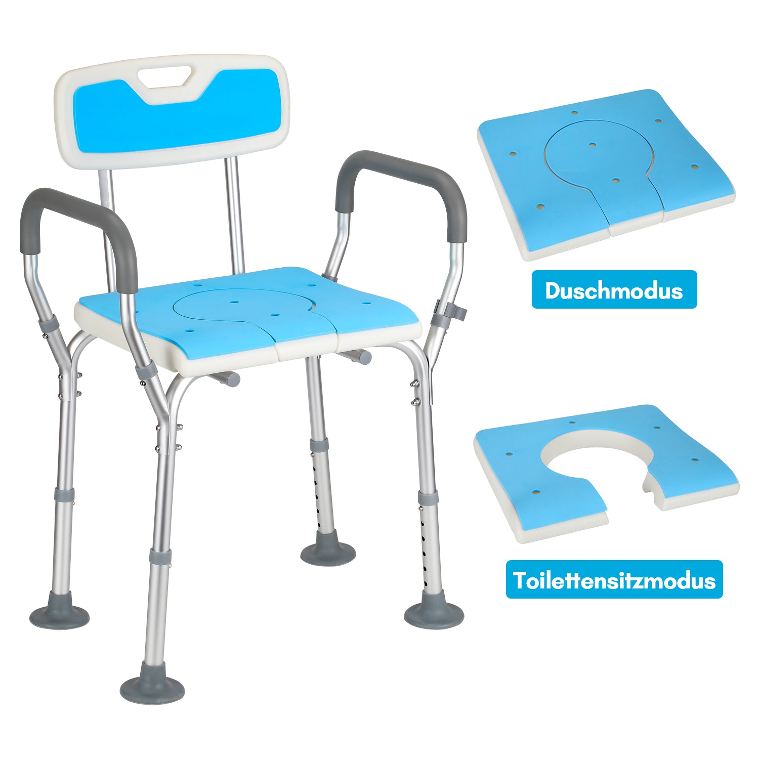 3 in 1 Duschhocker & Toilettenstuhl für Senioren