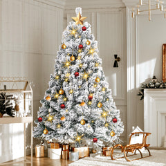 SWANEW Künstlicher Weihnachtsbaum mit Schnee, Automatischer künstlich Tannenbaum, Klapp-Schirmsystem