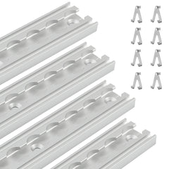 SWANEW 4-12x 1M Airlineschienen, Airlineschiene mit 8 Doppelhaken, für Transporter, Wohnwagen, LKWS