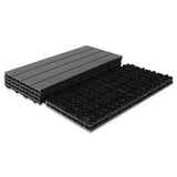 WPC Terrassenfliesen, 30x30 cm/30x60 cm Balkon Bodenfliese, Gartenfliesen mit Klick-System, Terrassendielen Balkonfliesen Klickfliesen, Anthrazit, Braun