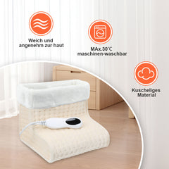 SWANEW Fußwärmer, Waschbarem, mit 10 Temperaturstufen, 45/90/120 Minuten Timer, Elektrische Fußheizung geeignet bis Schuhgröße 46