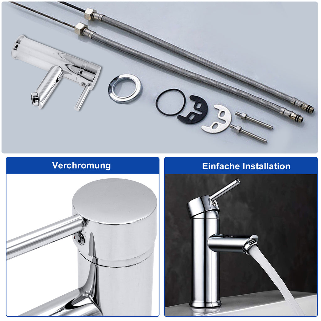 SWANEW Wasserhahn Hochdruck Einhebel Badarmaturen klassisch Messing Waschbecken klassisch Einhebelmischer